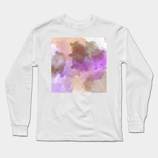 Brown and Lavender Watercolor Long Sleeve T-Shirt by GraphiscbyNel